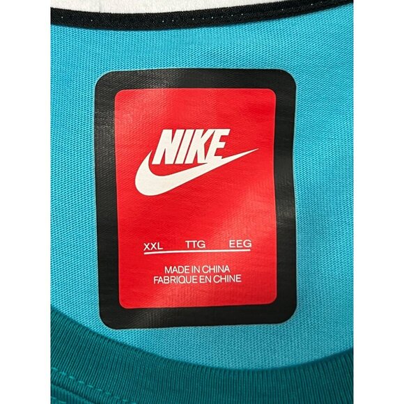 Nike Mens Teal Blue Colorblock Tee Shirt Short Sleeve Size XXL Crew Neck NWT New - Picture 8 of 10